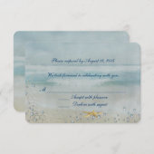 Trouw op het thema zee met sterappel RSVP (Voorkant / Achterkant)