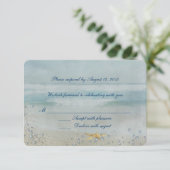 Trouw op het thema zee met sterappel RSVP (Staand voorkant)