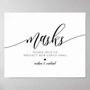 Trouw-PBM-maskers Social Distancing Bord Poster