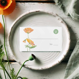 Trouw plaatskaarten maaltijdkeuze bloemenaquarel