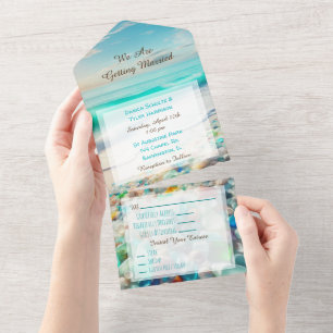 Trouw Pretty Ocean en Zee Glas All In One Uitnodiging