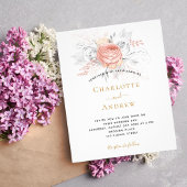 Trouw roze gouden bloemige zilveren budget uitnodi flyer