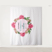 Trouw Roze Roos Rood Witte Petunia Stippen Wandkleed (Voorkant)