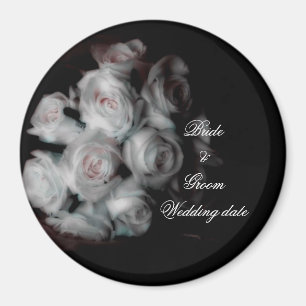 Trouw Roze Rozen Magneet Sjabloon