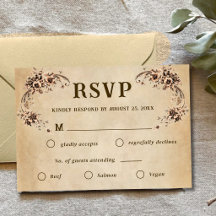 Trouw-RSVP in Victoriaanse bloemstijl