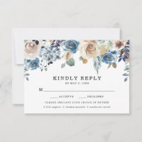 Trouw RSVP-kaart met maaltijdkeuze 'Blooming Beaut