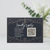 Trouw RSVP-kaart met QR-code voor bruiloft RSVP Kaartje (Staand voorkant)