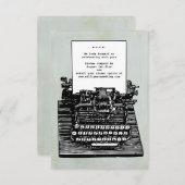 Trouw-RSVP met Oude Schrijfmachine RSVP Kaartje (Voorkant / Achterkant)