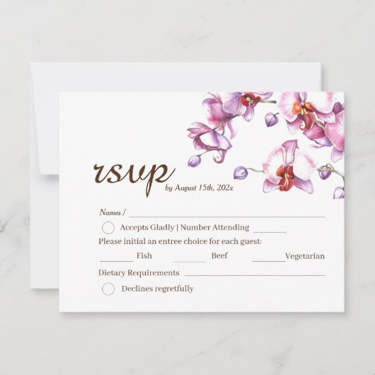 Trouw RSVP | Orchidee Bloem (Voorkant)