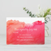 Trouw RSVP robijnrood boho modern aquarel Kaart (Staand voorkant)