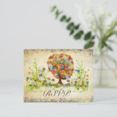 Trouw-RSVP zijtak Betoverde Woud Uitnodiging Briefkaart (Staand voorkant)