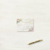 Trouw Ruw Hout Aquarel Bloem Slingerlamp Post-it® Notes (Op bureau)