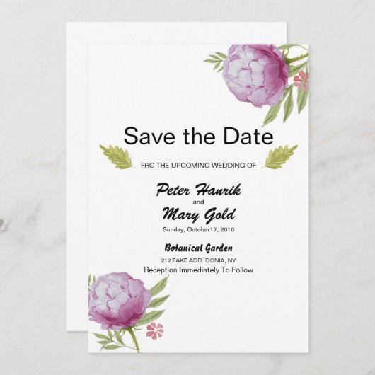 Trouw Save The Date Aankondiging Postkaart (Voorkant / Achterkant)