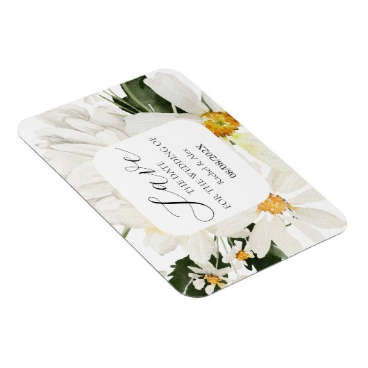 Trouw Save The Date Bloem Flexibele Foto Magneet (Rechterzijde)