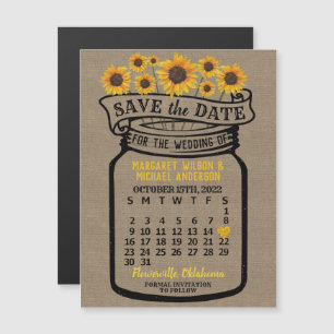 Trouw Save the Date Mason Jar Boerderij oktober 20 Magnetische Uitnodiging
