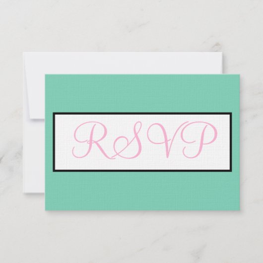 Trouw Seafoam Groen Roze RSVP Kaartje (Voorkant)