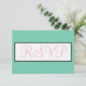 Trouw Seafoam Groen Roze RSVP Kaartje (Staand voorkant)