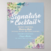 Trouw Signature Drink Menu Waterverf Succulent Poster (Voorkant)