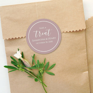 Trouw Simple Calligrafie Script Behandeling Donker Ronde Sticker