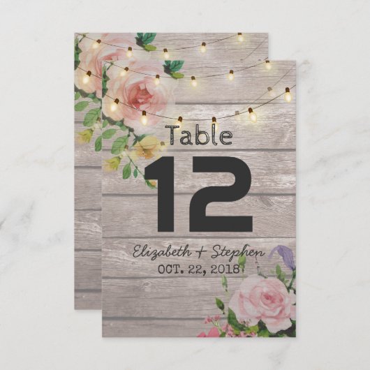 Trouw Stoel Plaats Tafel Nummer / Begeleider Kaart (Voorkant / Achterkant)