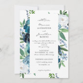 Trouw Stof Blauw Bloem 2 Kaart (Voorkant)