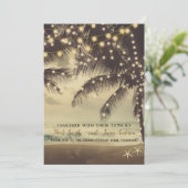 Trouw Strand Oceaan Palmboom & Lichten Kaart (Staand voorkant)