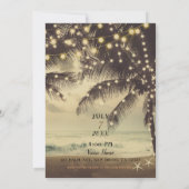 Trouw Strand Oceaan Palmboom & Lichtjes Kaart (Achterkant)