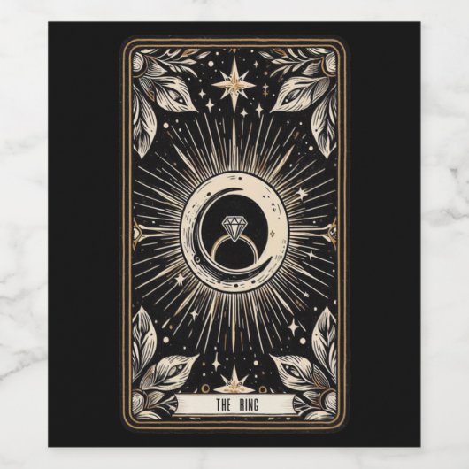Trouw Tarot Verlovingsring Wijn Etiket (Enkel label)