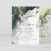 TROUW | Teal saffier aquarel BarefootBride™ (Staand voorkant)