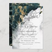 TROUW | Teal saffier aquarel BarefootBride™ (Voorkant / Achterkant)