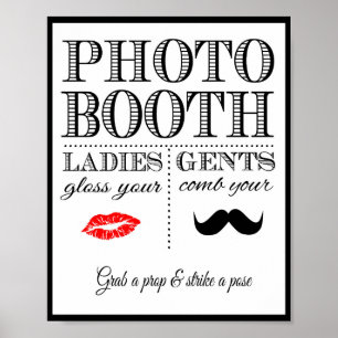 Trouw teken Foto Booth vintage stijl Poster