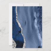 Trouw Trouwkaart Dankjewel Kaarten Navy Blauw Zilv (Achterkant)