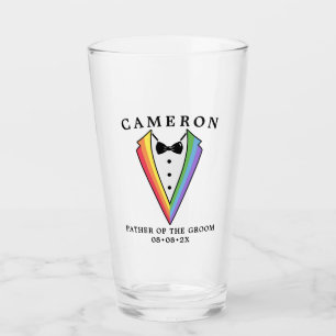 Trouw Tuxedo Homoseksueel LGBTQ+ Vader van de Brui Glas