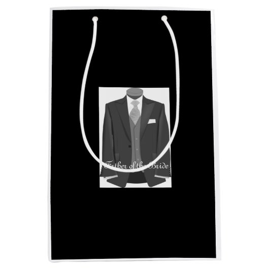 Trouw Tuxedo Vader van de Bruid Zwarte Cadeautas (Voorkant)