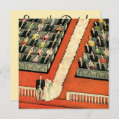 Trouw uitnodiging Art Deco Bruid Bruidegom Save th (Voorkant / Achterkant)