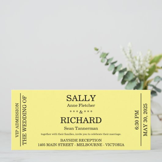 Trouw Uitnodiging (Gestileerd naar een Concertkaar (Staand voorkant)