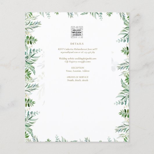 Trouw uitnodiging katholieke bilinguale bruiloft b flyer (Achterkant)