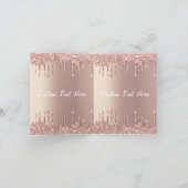 Trouw uitnodiging met roze gouden blush en glitter (Binnen)