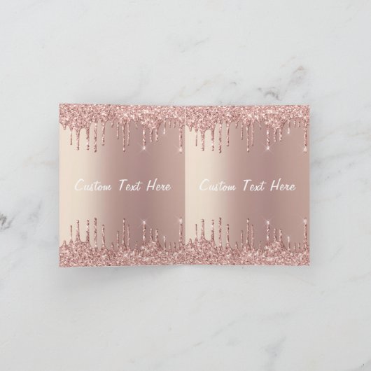 Trouw uitnodiging met roze gouden blush en glitter (Binnen)
