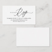 Trouw uitnodiging online RSVP, moderne script kaar Informatiekaartje (Voorkant / Achterkant)