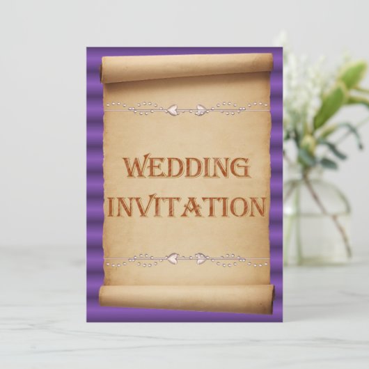 Trouw uitnodiging rol. Uitnodiging voor trouwen (Staand voorkant)