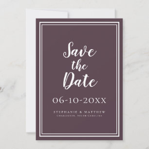 Trouw Uitnodiging Save The Date Paars Eenvoudig Mo