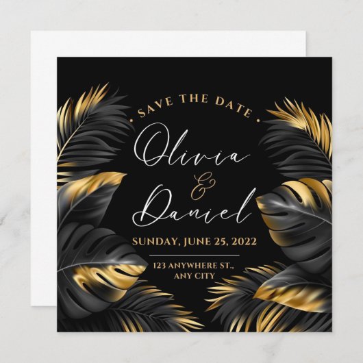 trouw uitnodiging Save The Dates (Voorkant / Achterkant)