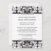 TROUW UITNODIGING stijlvol zwart en wit (Achterkant)