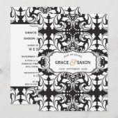 TROUW UITNODIGING stijlvol zwart en wit (Voorkant / Achterkant)