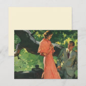 Trouw-uitnodiging voor een romantisch huwelijksaan kaart (Voorkant / Achterkant)