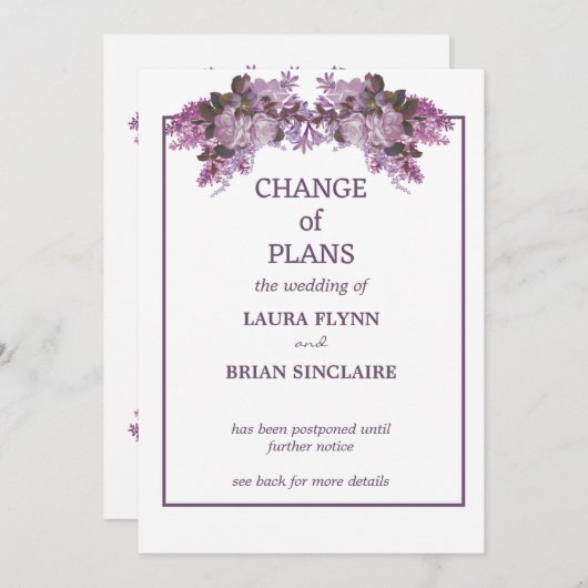 Trouw uitstel Bloemenboeket Bewaar de Datum Feestdagenkaart (Voorkant / Achterkant)