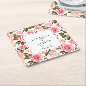 Trouw  vierkante kartonnen onderzetter (Schuin)