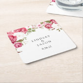 Trouw vierkante kartonnen onderzetter (Schuin)