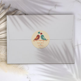 Trouw vogels liefde ronde sticker